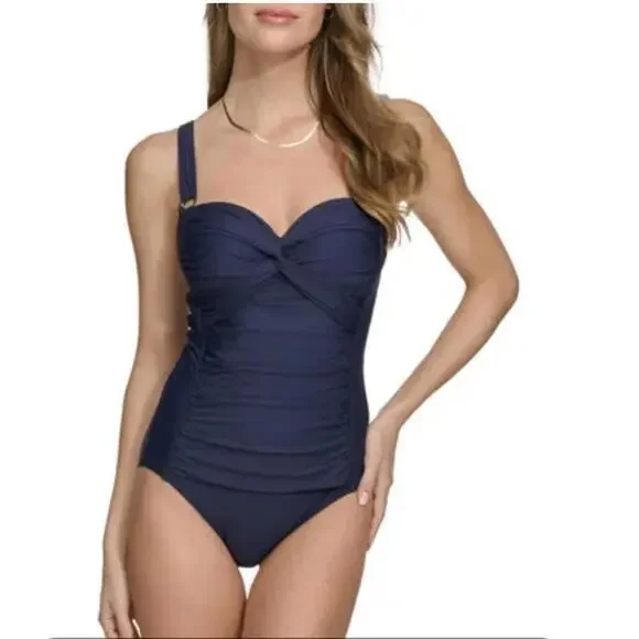 DKNY Women's Royal Blue One-Piece Swimsuit NWT - Picture 7 of 12